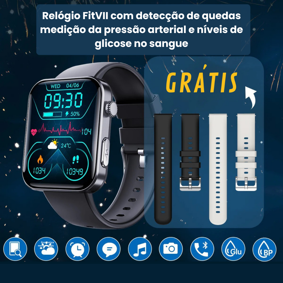 Medidor de Glicose no Sangue Multifuncional + Relógio Monitorizador - COMPRA 1 E RECEBE OUTRO GRÁTIS